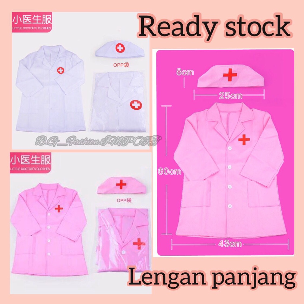 Baju Dokter Anak Perempuan / Kostum Anak / Baju Dokter Anak Murah Import