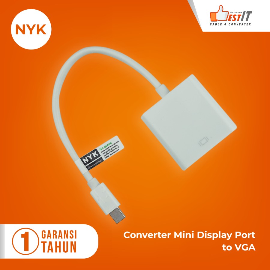 Kabel Mini DP to VGA NYK / Mini DisplayPort to Vga Converter NYK Original