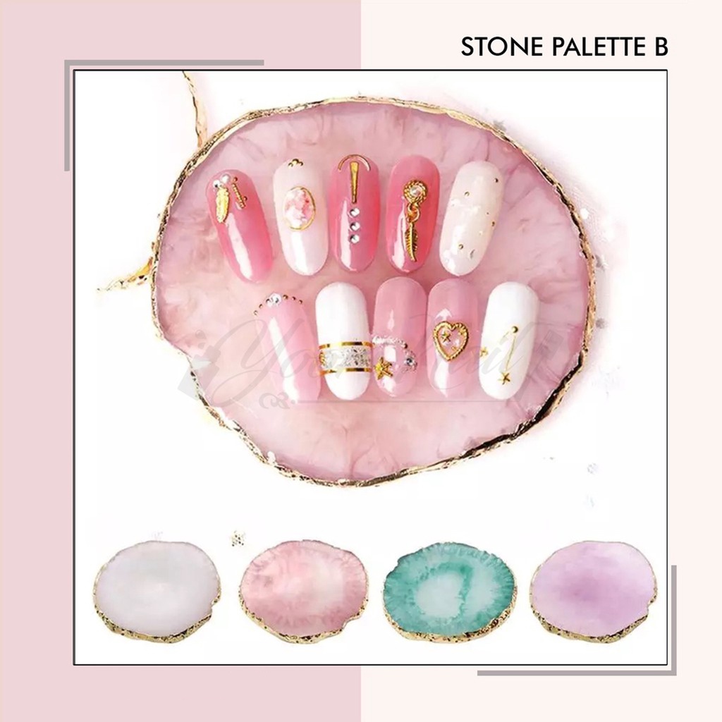 Resin stone palette A nail art palet mixing painting nail batu display kuku