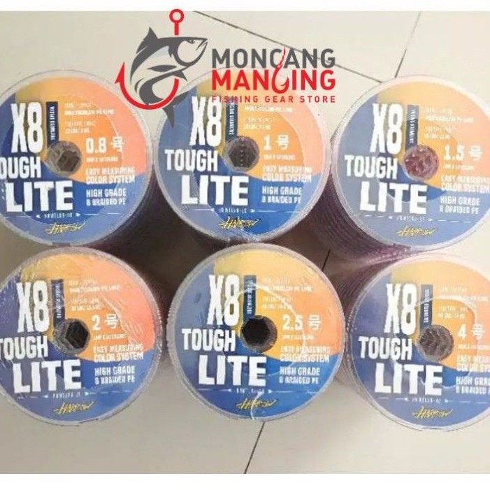 SENAR PANCING PE HARROW X8 TOUGH LITE MULTICOLOUR PE LINE MURAH UNTUK MANCING LAUT DAN TAWAR