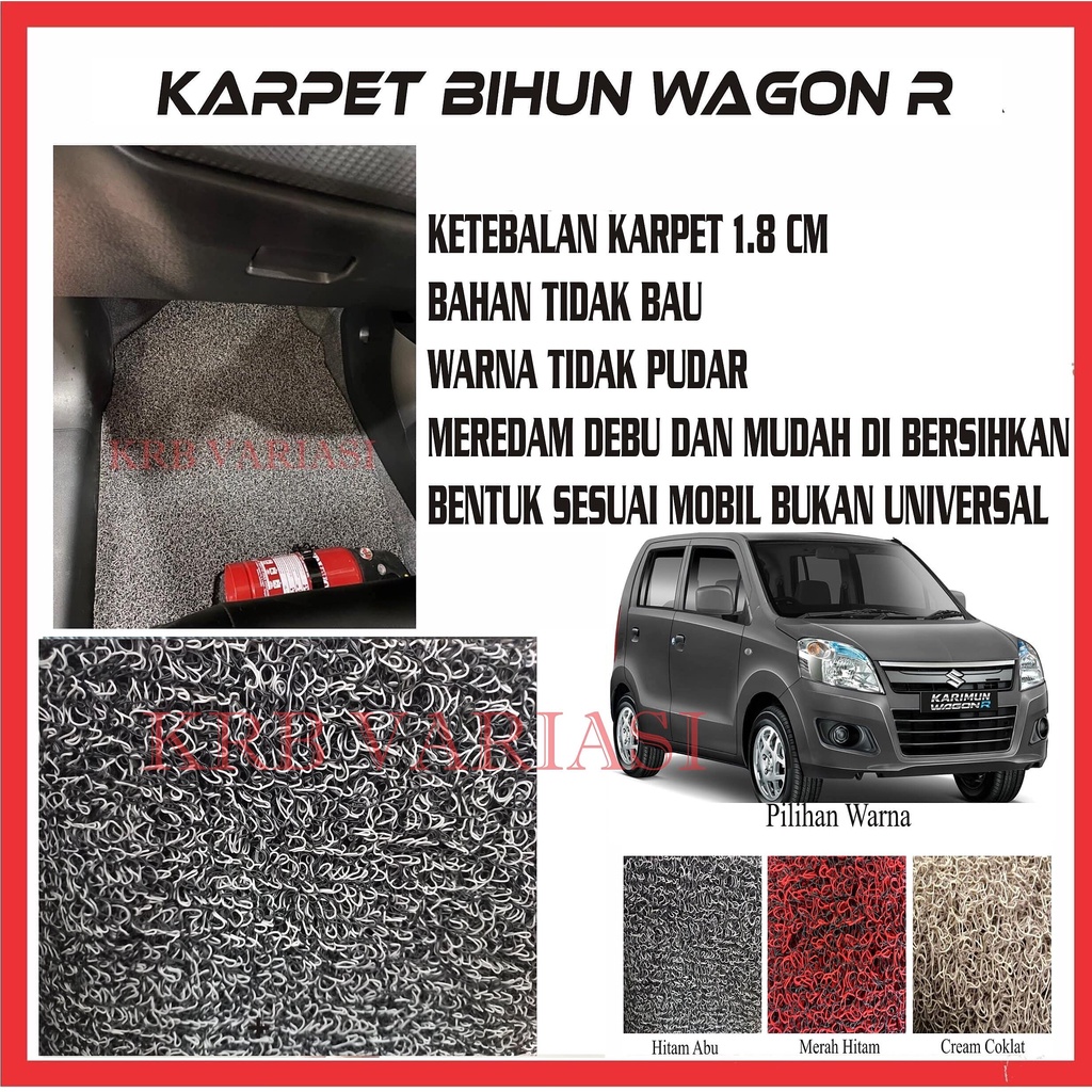 Karpet Lantai Mie Bihun Suzuki Karimun WAGON R Dua Warna / Karpet Mie Bihun Mobil Wagon R / Karpet S