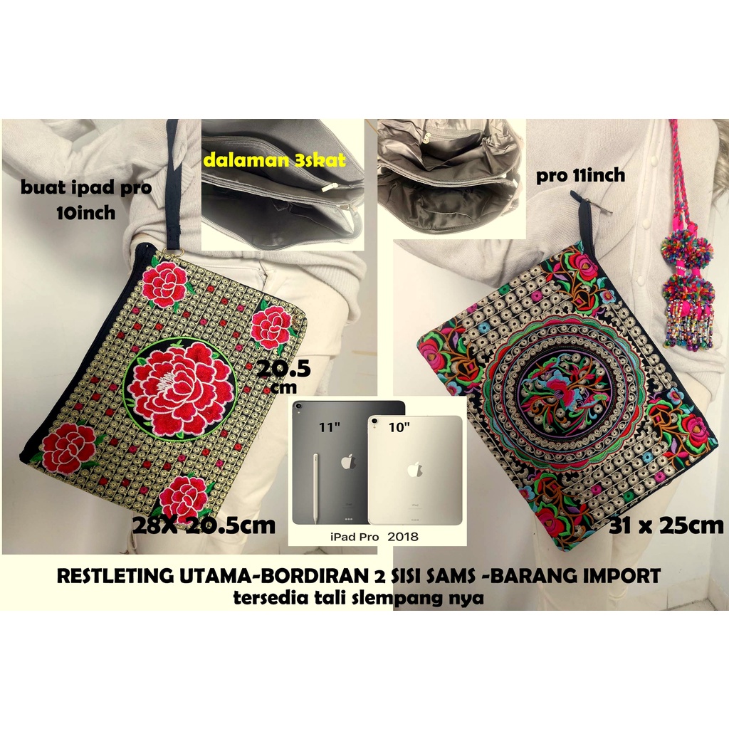 dompet hp bordiran / tas bordiran import/tas thailand/tas slempang/tas etnik/clutch/tas pingang/domp
