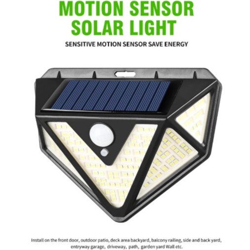 Lampu Outdoor Taman Panel Solar Sensor Gerak 166 Led Tenaga Surya IP65 / Solar Tembok Tenaga Matahari