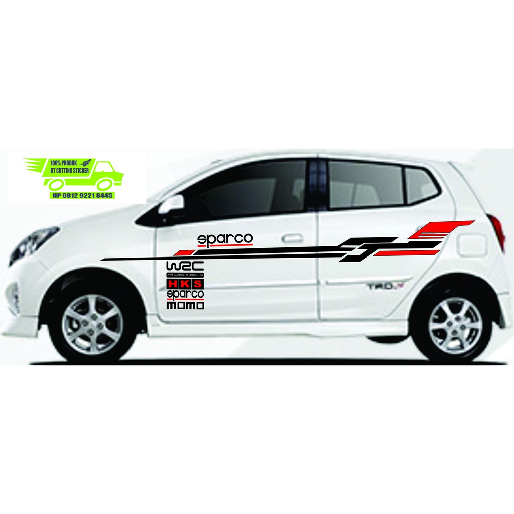 Terbaru Cutting Sticker Mobil Model Toyota Agya Sticker Wrc All Mobil Bisa Honda Brio Honda Jazz Dll Shopee Indonesia