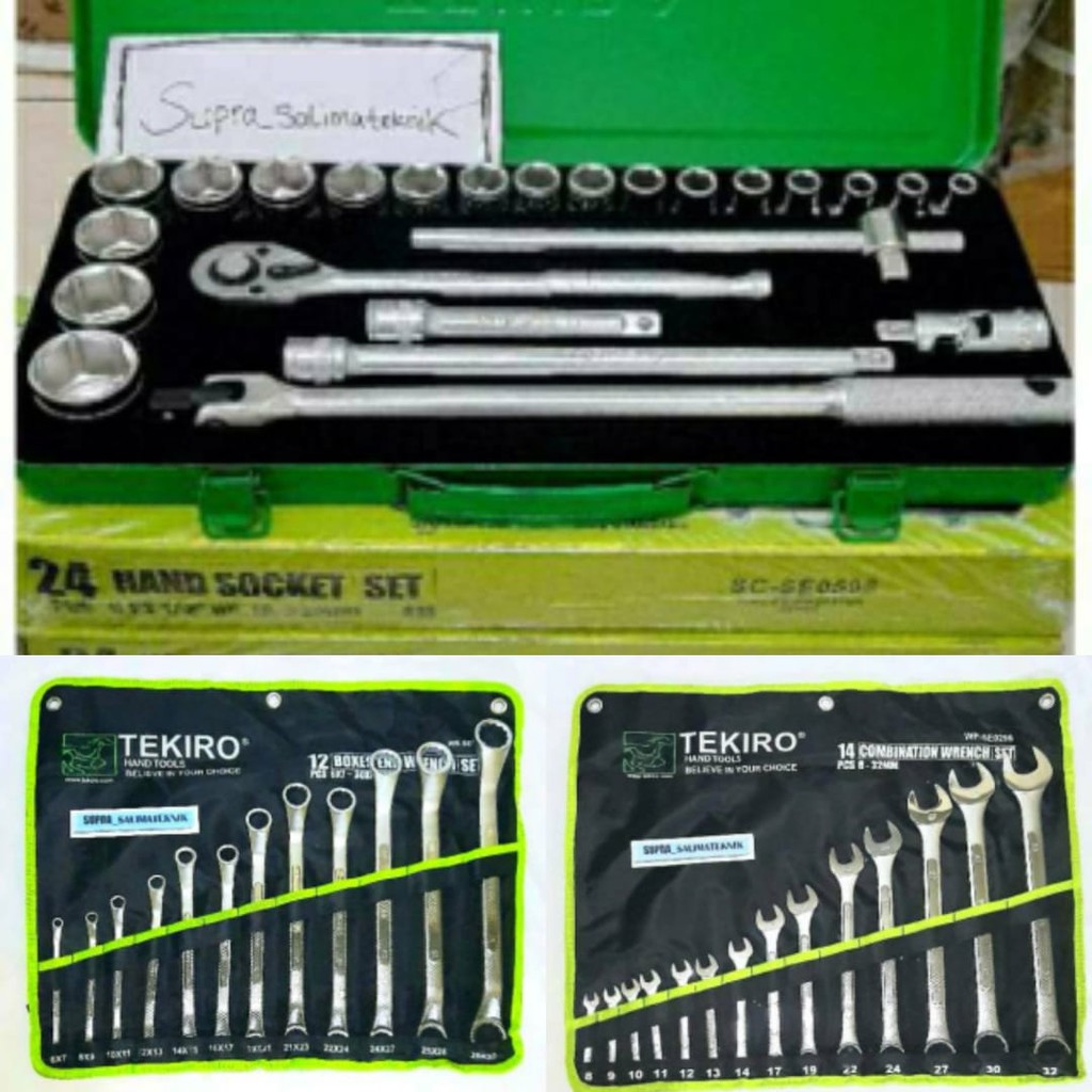 PAKET KUNCI TEKIRO - KUNCI SOK SET - KUNCI RING SET - KUNCI RING PAS SET