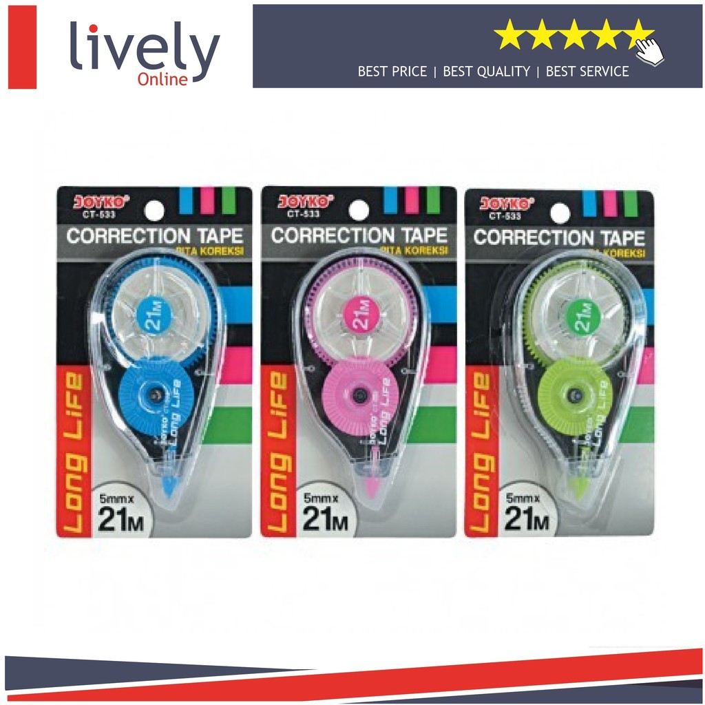 Correction Tape Tipe Ex Tip Ex Pita Koreksi Joyko CT 533