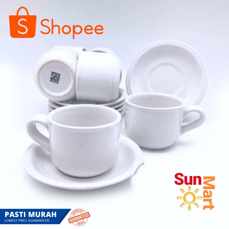 Cangkir Set Nikura / Teaset Coffee 6 Set + Tutup