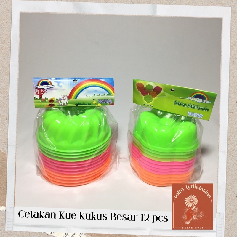 12 Pcs Cetakan Kue Kukus Besar Plastik / Cetakan Putu Ayu Besar / Cetakan Pudding