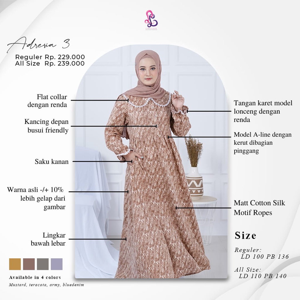Gamis Adresia 3 by LinaLivia Hijab
