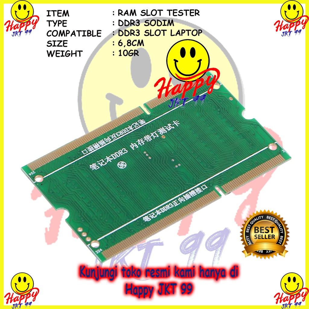 [ HAPPY JKT 99 ] DUMMY LOAD SODIM DDR3 DDR 3 LAPTOP RAM SLOT TESTER ORIGINAL