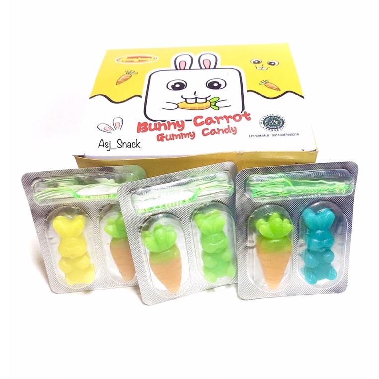 

Permen Jelly Aneka Rasa, Bunny Carrot Gummy Candy ( 24 pcs x 10g )