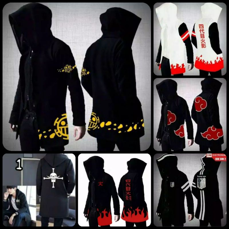 JUBAH ANIME AKATSUKI - JAKET ONE PIECE-JUBAH COOSPLAY TERLARIS - JUBAH ANIME NARUTO - JAKET ANIME -J
