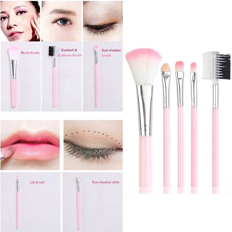 Satu Set Alat Make Up 5 In 1 Make Up Tools Brush Kosmetik