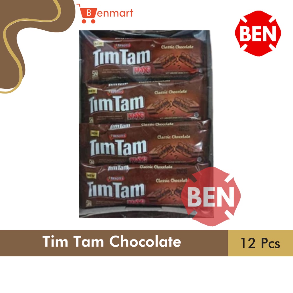 Timtam Maxi Classic Chocolate 1 Pak Box 12 Pcs - Tim Tam Choco Coklat