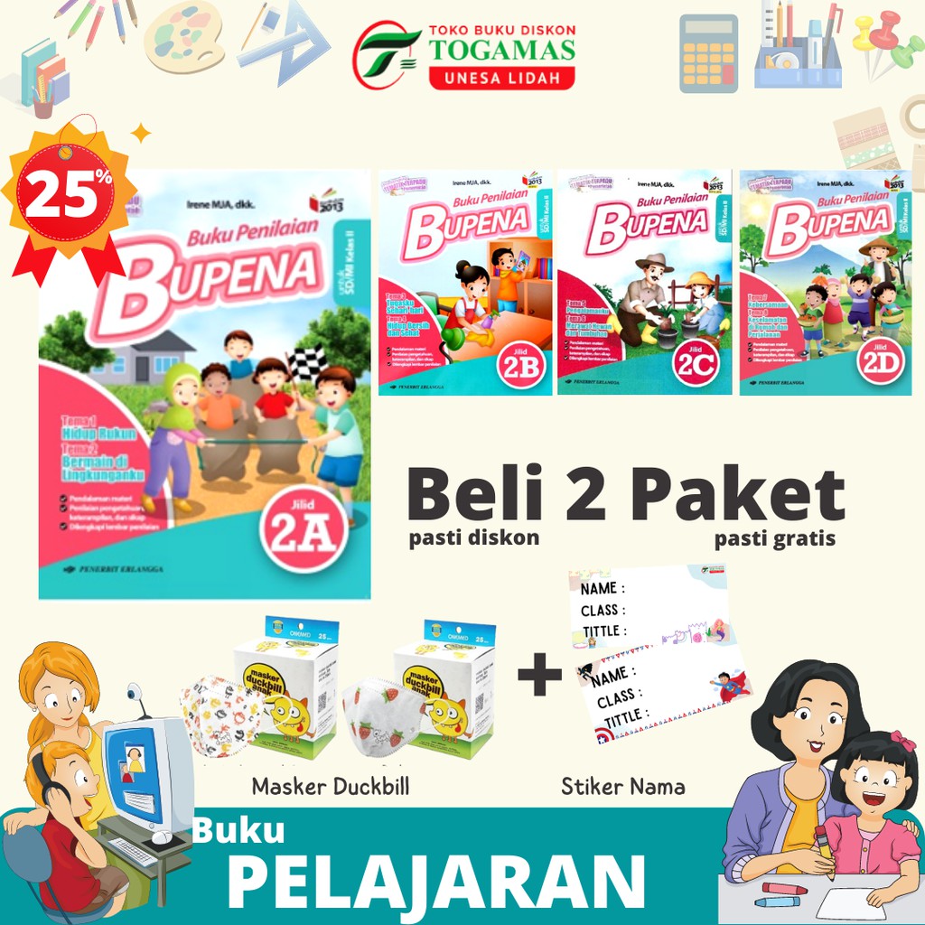 BUPENA : SD/MI KELAS 2A, 2B, 2C, 2D K13 NEW REVISI