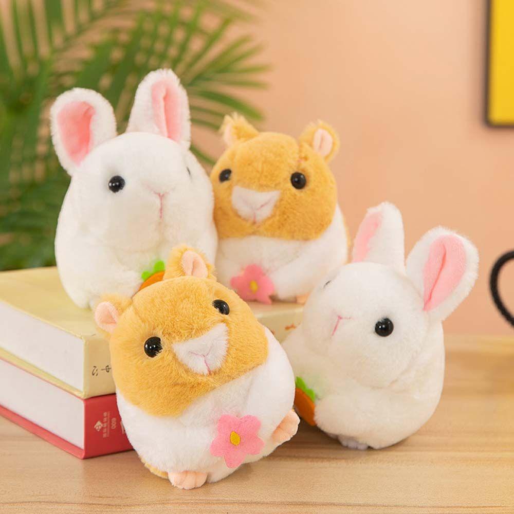 Needway   Mainan Hewan Lucu Lembut Dekorasi Kamar Tidur Hadiah Ulang Tahun Tarik String Tail Bergoyang Wag Tail Rabbit Toy