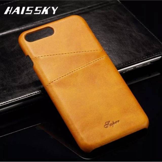 Case I Phone 7 / 7 Plus / Samsung S8 Kulit  + Slot Kartu ( Yellow )