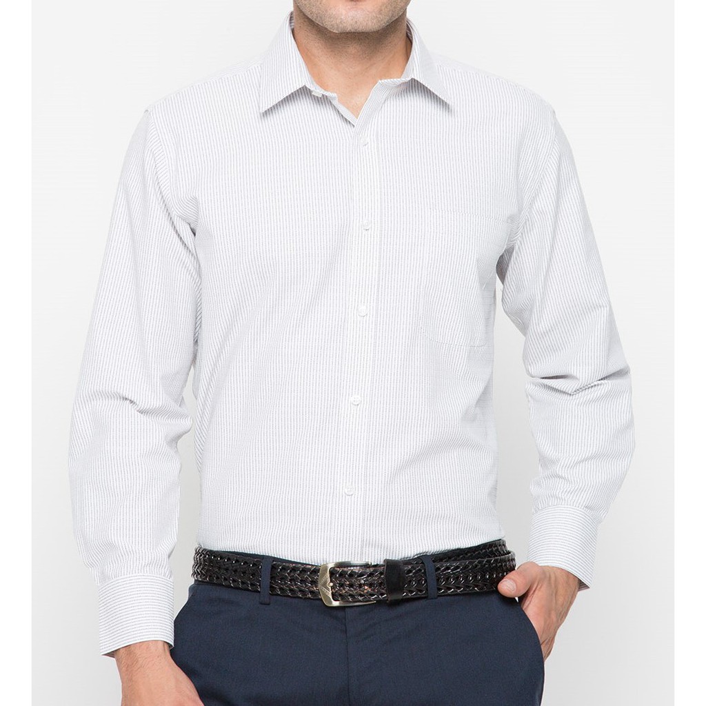 Kemeja Formal Stanley Adams Slim Fit Putih-grey