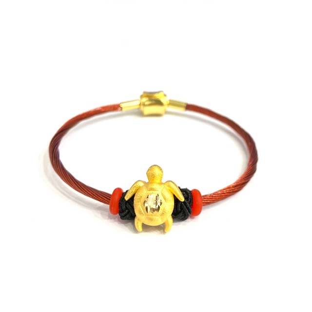 Gelang Tali Pandora Jepang Set Liontin Emas Asli Kadar 700 Model Kura-kura