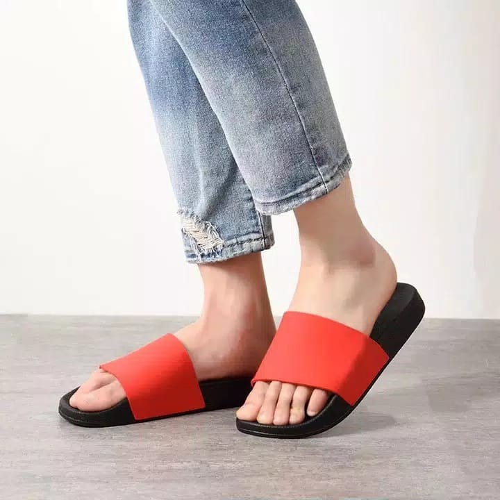 sandal pria dan wanita sandal karet sandal slop sandal polosan sandal simple