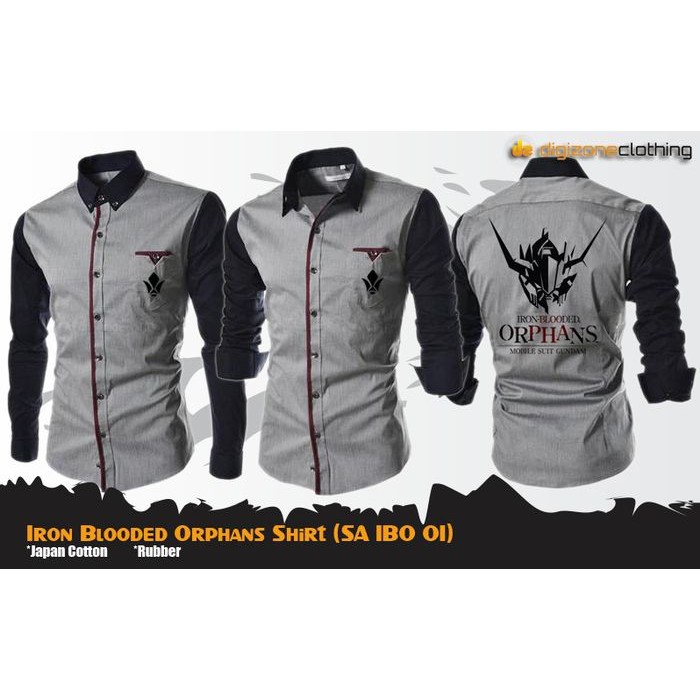 Kemeja Anime Gundam Barbatos Tekkadan Lengan Panjang SA IBO 01