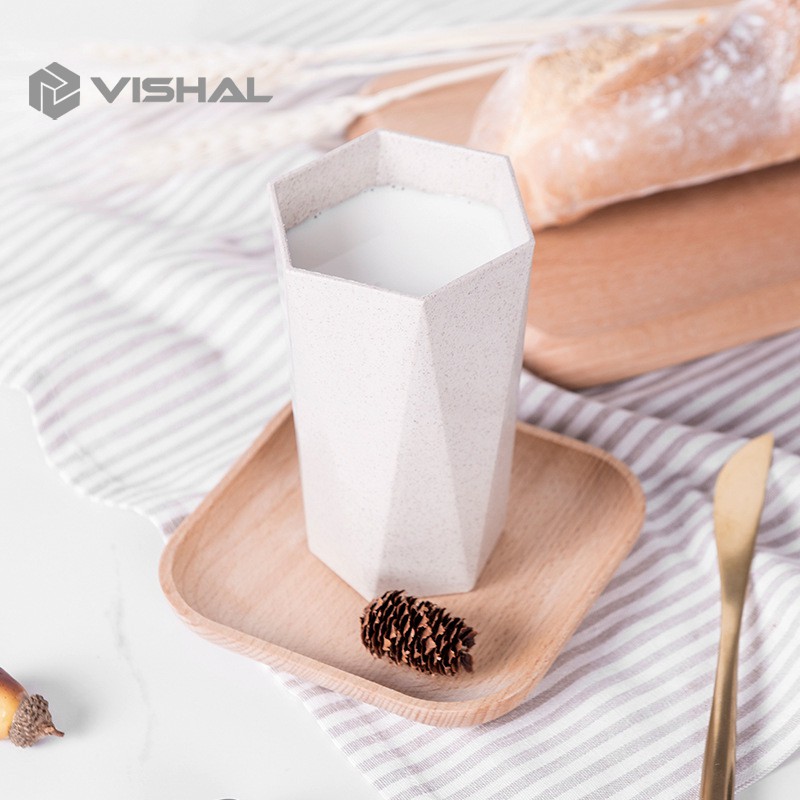 VISHAL Wheatstraw Cangkir Plastik Cup Warna Warni Set 4Pcs Wheat Water Fashion Water Toothbrush Cup