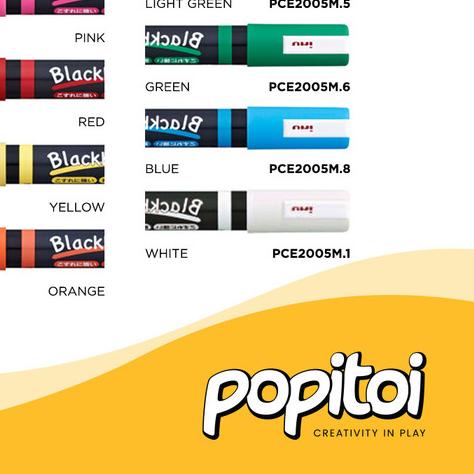 

Uni Blackboard Chalk Marker POSCA PCE200-5M Middle Sized |Spidol Kapur - Red