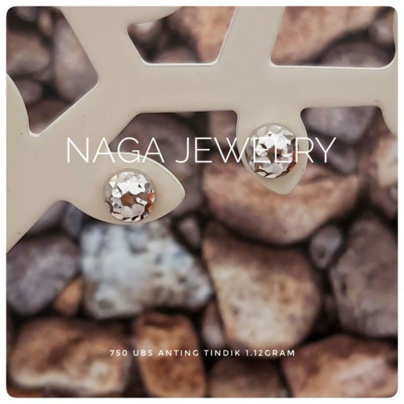 ANTING TINDIK PUTIH EMAS KADAR 750