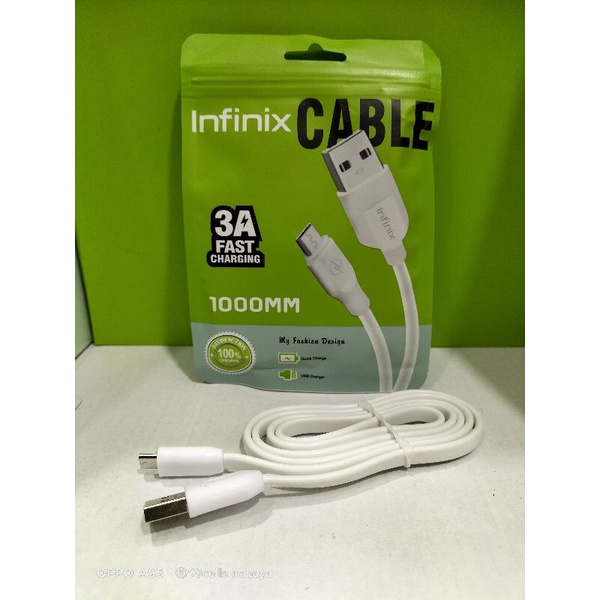 Kabel data micro infinix Cable Fast charging warna putih infinix 3A mikro USB