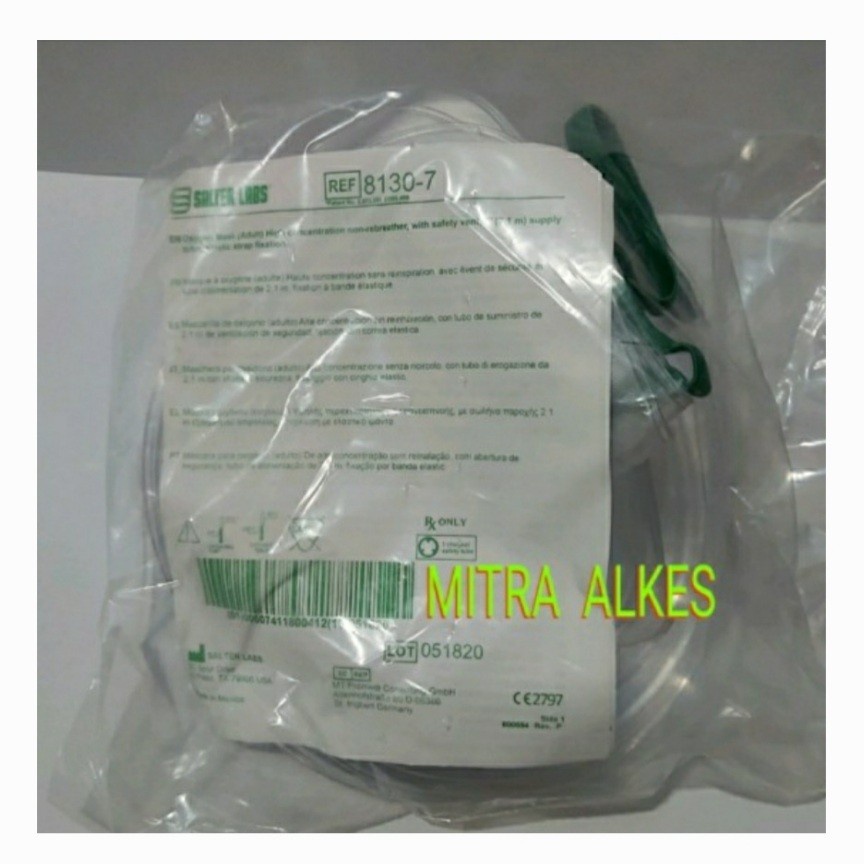 MASKER Non Rebreth Dewasa Salter 8130 / Non Rebreathing. Non-Rebreath Mask / Non-Rebreathing Shalter