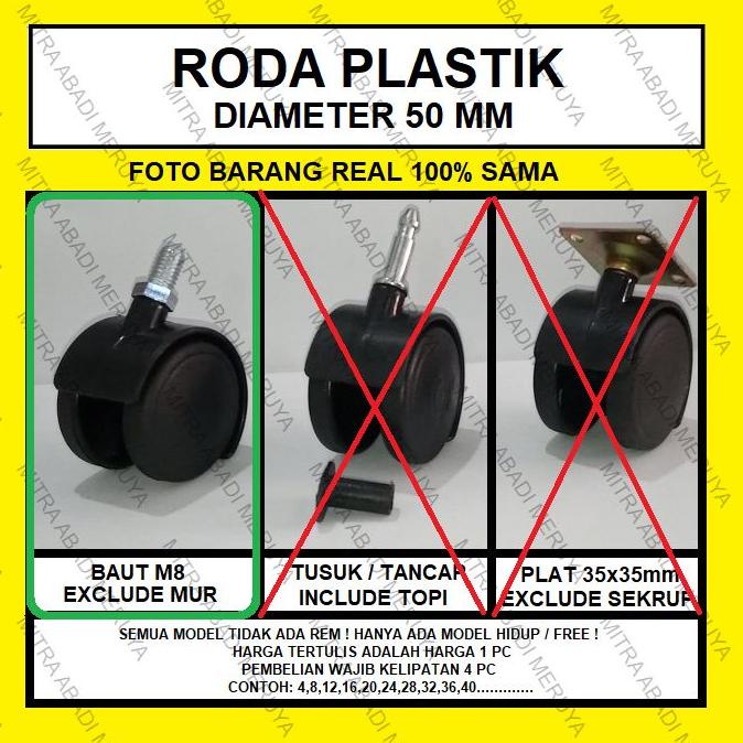 Diskon Roda Kursi Kantor Model Baut Castor Caster Roda 50 mm Baut Diskon