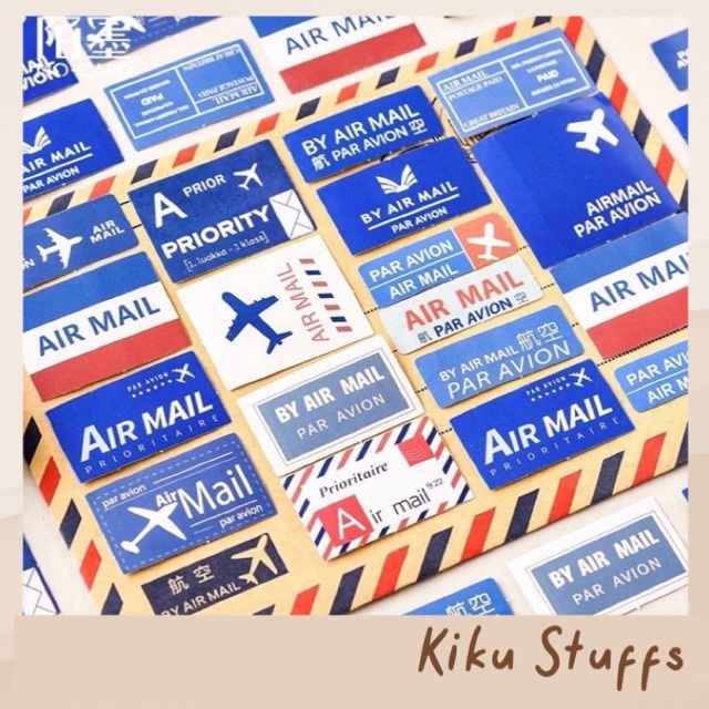 

Stiker Sticker Set 45 Pcs Avion Air Mail Aesthetic Bujo Scrapbook Journal Diary Planner • Kiku Stuffs