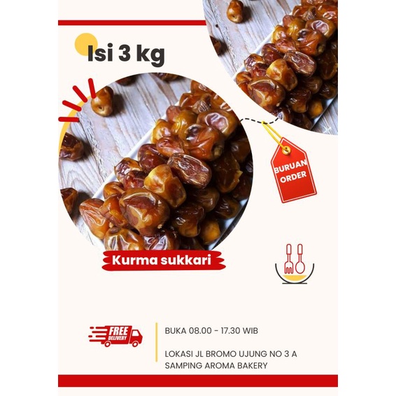 

KURMA SUKARI 1 KOTAK ISI 3 KG