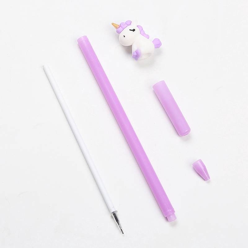 Pulpen Silikon Korea Bentuk Unicorn Lucu Warna Warni untuk Hadiah Pelajar