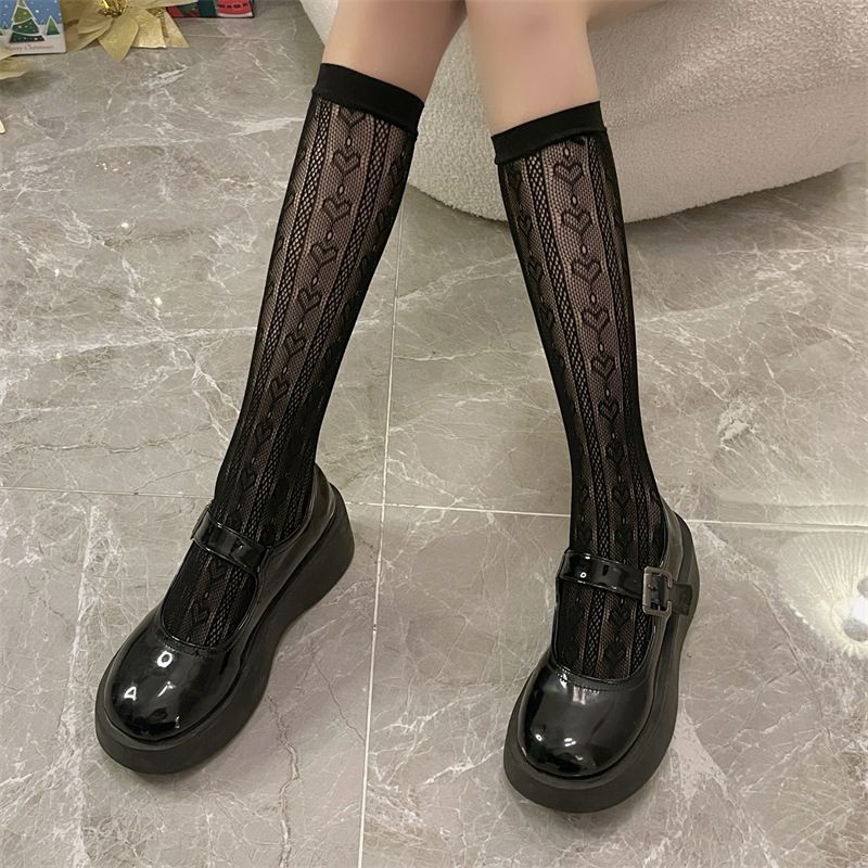 PCH Kaos Kaki Korea / Stocking Wanita Korea Motif Hati LOLITA Women Fashion Heart Shaped Stocking