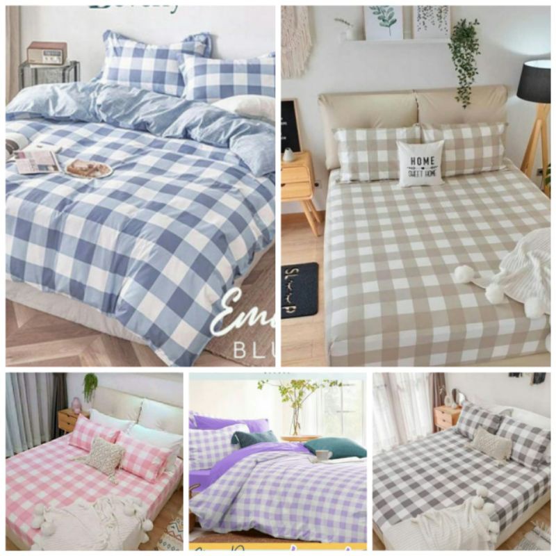 sprei kotak aesthetic kotak korea homemade