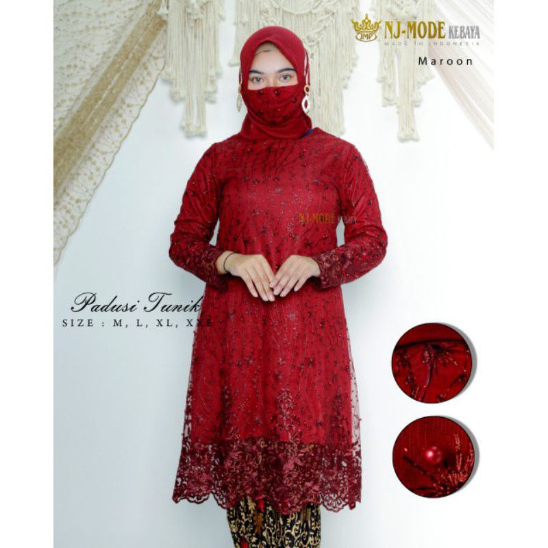 kebaya kurung tulle / tunik brukat tille/ baju kurung brokat/ ATASAN SAJA / realpict