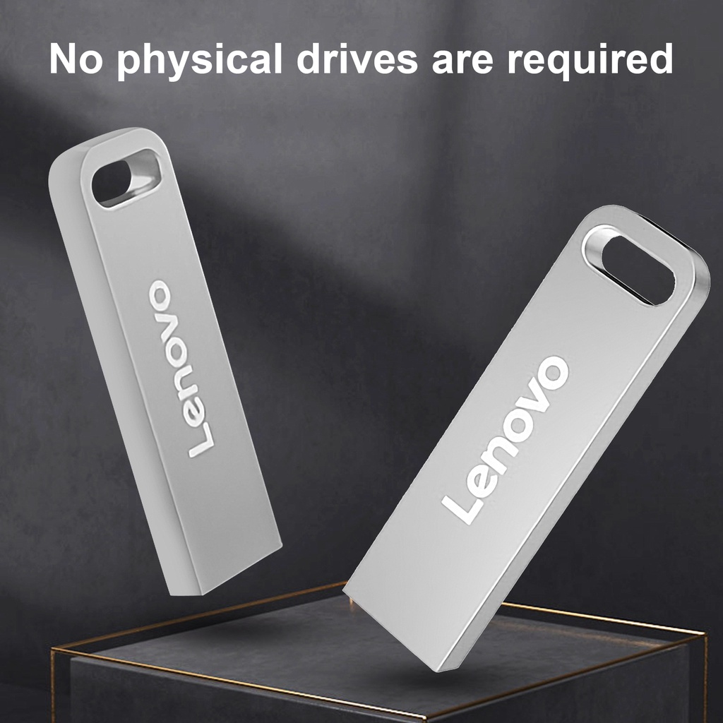 LENOVO Flashdisk USB 3.0 4GB / 8GB / 16GB / 32GB / 64GB / 128GB Kecepatan Tinggi Bahan Metal Untuk Laptop