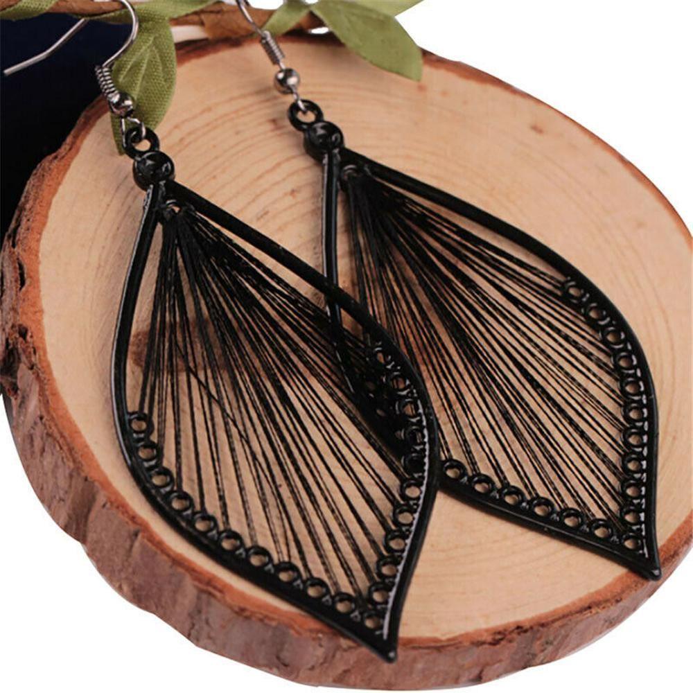 Nanas 1pasang Anting Daun Perhiasan Boho Bohemia Menjuntai Eardrop Vintage Stud Earrings