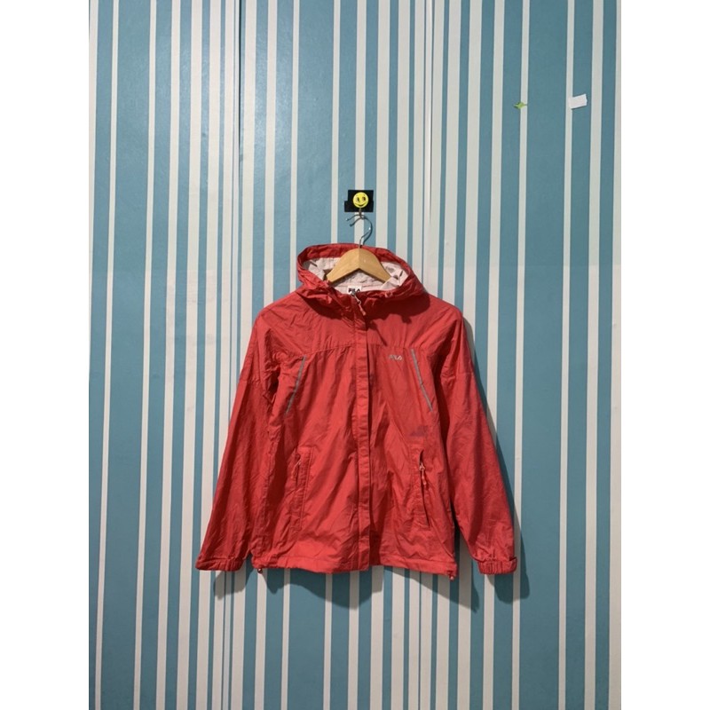 Fila Pink Jaket track training jaket Sepeda jaket running jaket Windbreaker Second Thrift Preloved