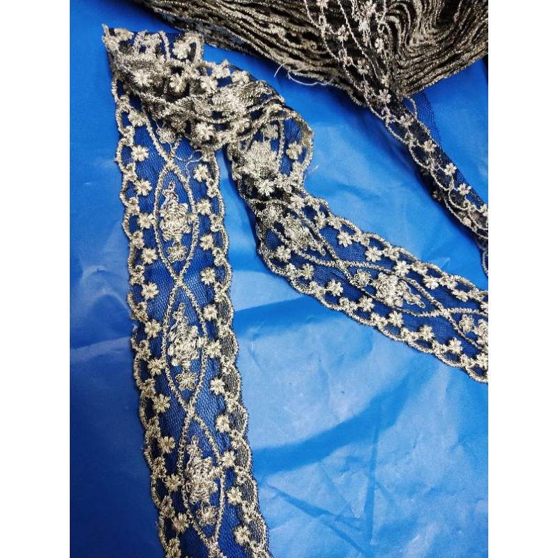 Renda bordir tile benang emas renda brukat renda kain mas