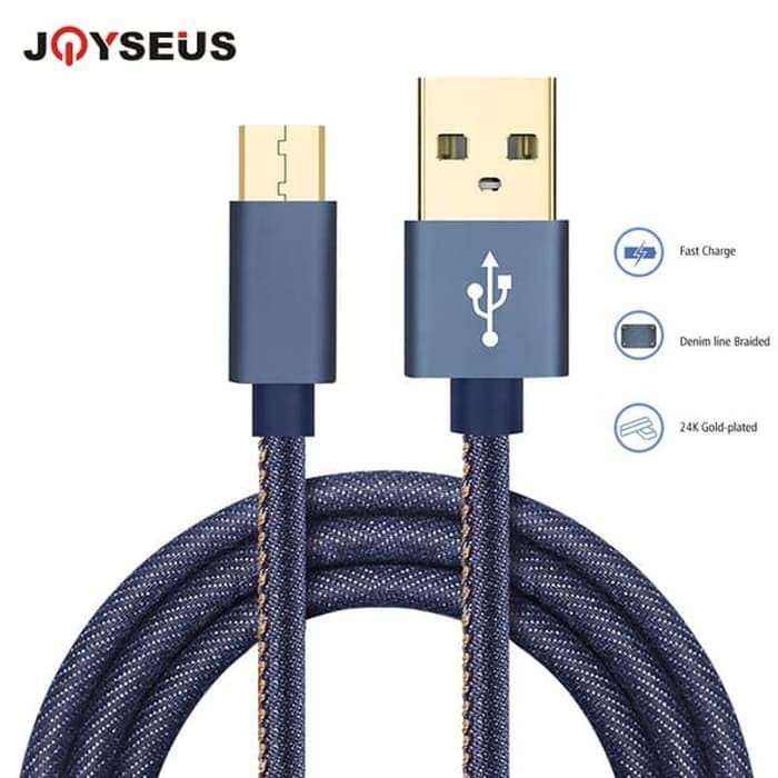 JOYSEUS Micro USB Cable 2.4A Cowboy Gold Braided Cable 120CM-KB0002