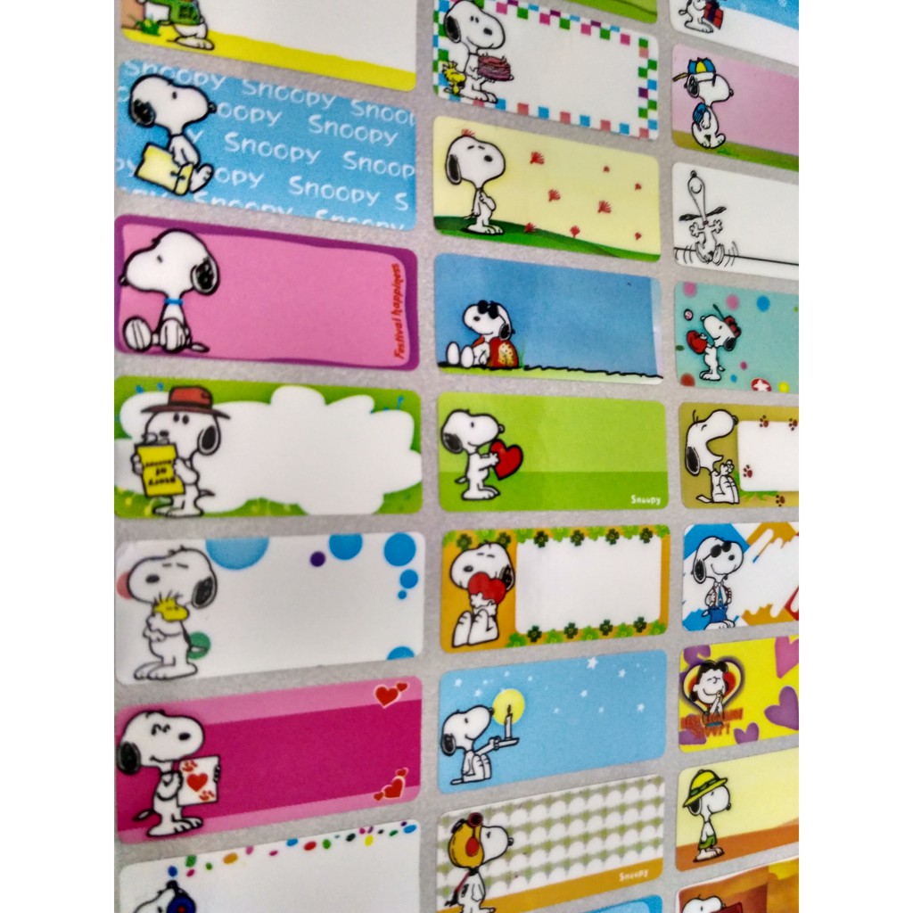 

Sticker Label Nama Waterproof SNOOPY