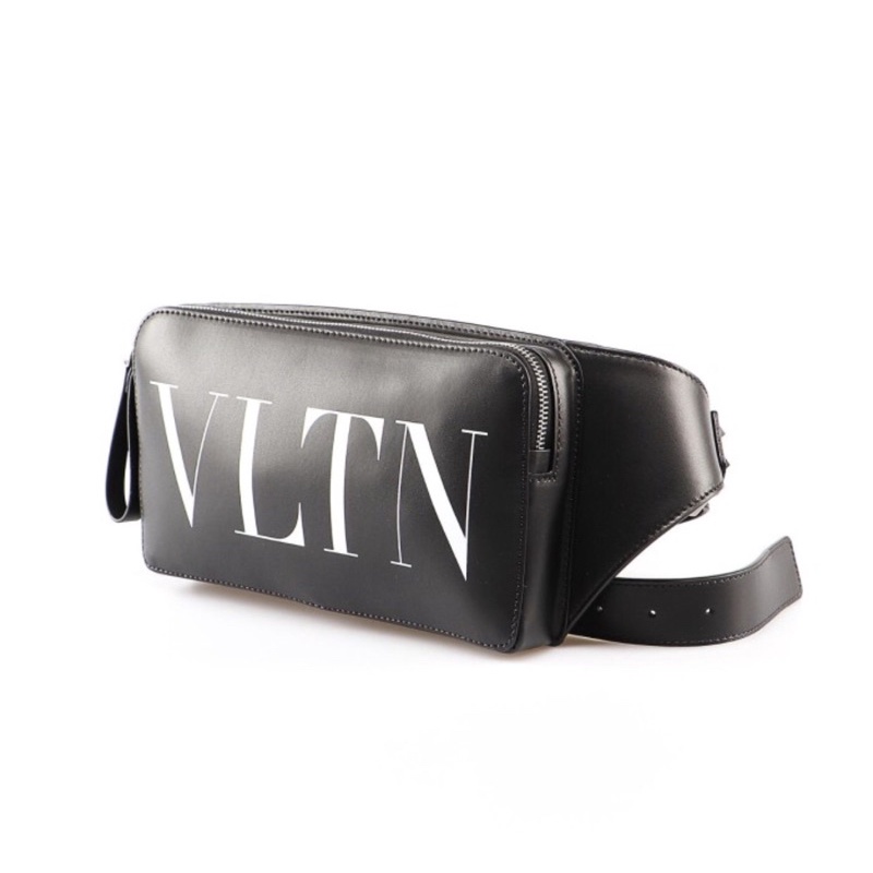 Tas pria VLTN black logo white
