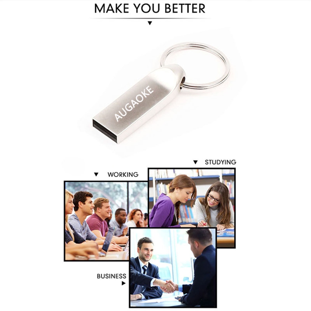 Huluboy Flashdisk USB 3.0 1TB 2TB Kecepatan Tinggi Anti Air Bahan Metal Untuk AUGAOKE U Disk
