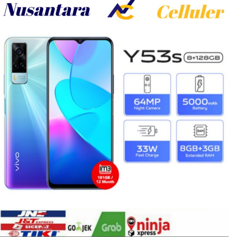 HP Vivo Y53s 8/128 GB [Vivo Y53s RAM 8 GB ROM 128 GB] garansi resmi