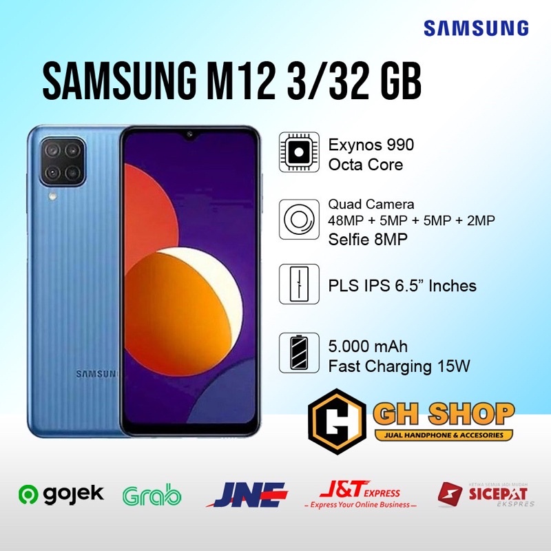 SAMSUNG M12 RAM 3/32 ~ 4/64 GARANSI RESMI 1 TAHUN