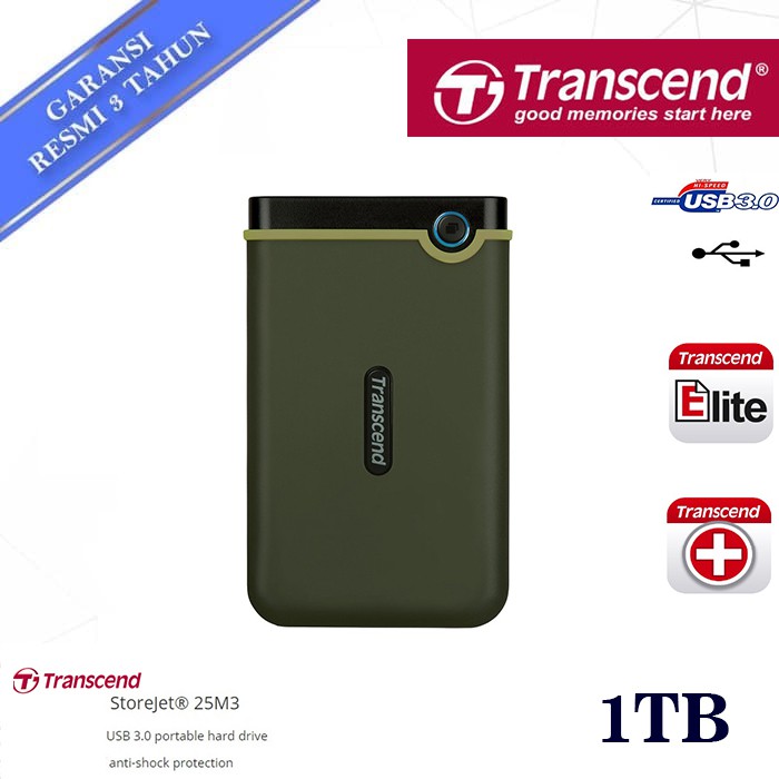 Transcend StoreJet 25M3 1TB - HD Hardisk Eksternal External Antishock 2.5&quot;