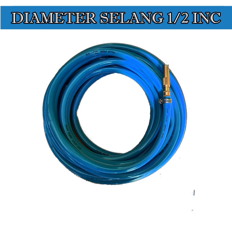 selang air 1/2 inch dop Panjang 5 Meter Plus Semprotan Air Lurus 1 Pcs