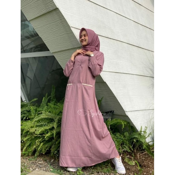 Gamis syar'i Ukuran jumbo-gamis wanita terbaru-gamis polos murah LD130 LD140